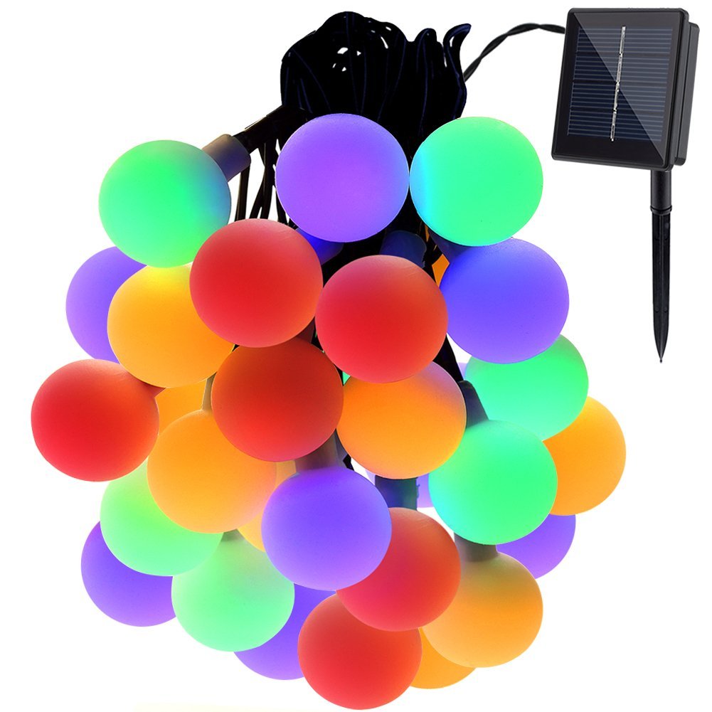 GDEALER 31ft 50 LED Waterproof Ball  Solar Outdoor String Lights