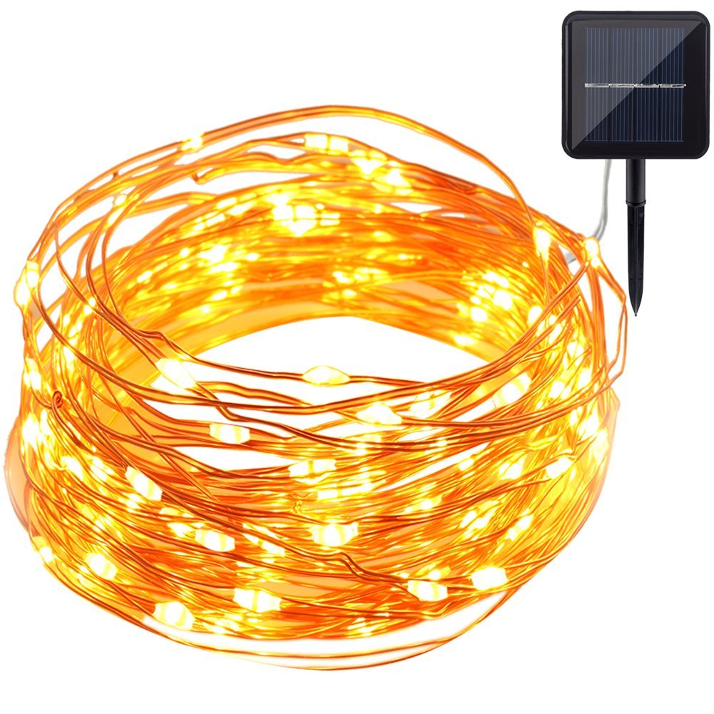 GDEALER 8 Modes 100LED 33ft Waterproof Solar String Lights