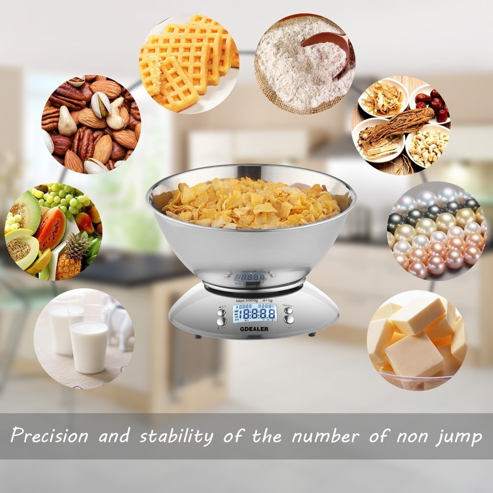 Kiaitre Digital Food Scale - 11lb/5kg Kitchen Scales Digital