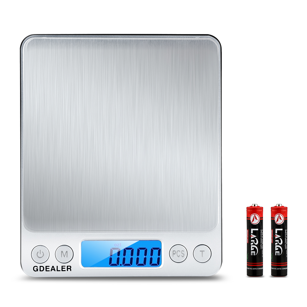 GDEALER Digital Pocket 0.001oz/0.01g 500g Kitchen Food Scale