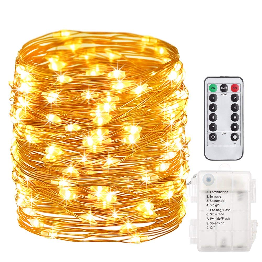 GDEALER 8 Modes 33ft 100LED String Lights with Remote Control