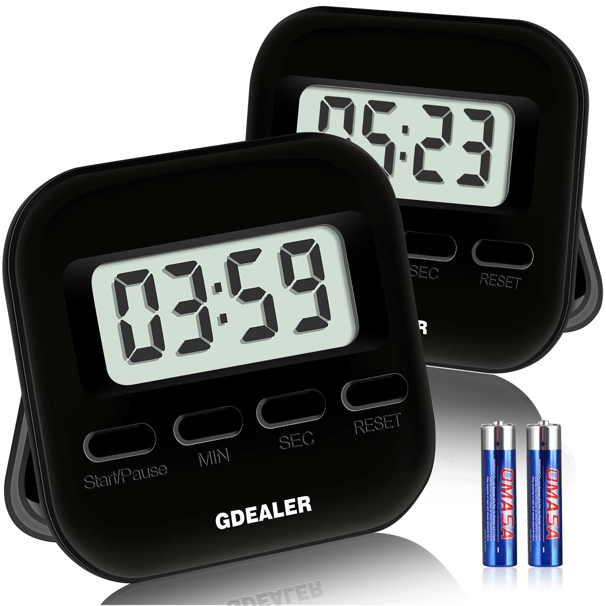 GDEALER 001 Digital Kitchen Timer 2x2.5 inch Black