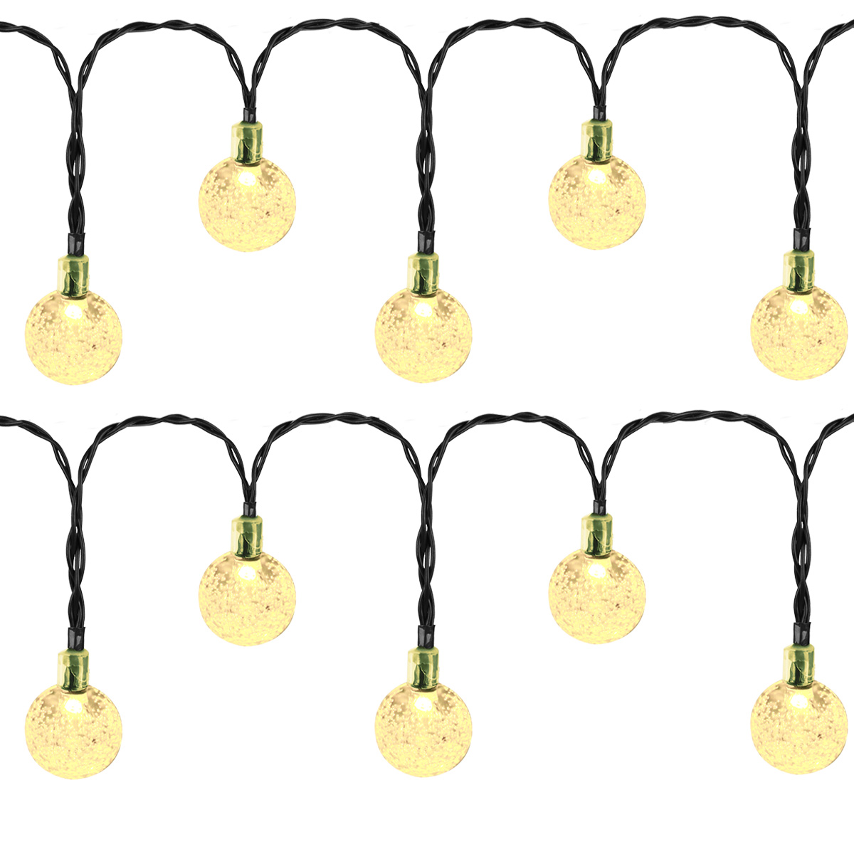 GDEALER 30 Led Solar Globe Fairy String Lights Remote Control ,Crystal Ball Twinkle Lights for Bedroom Party Wedding Indoor Outdoor Warm White