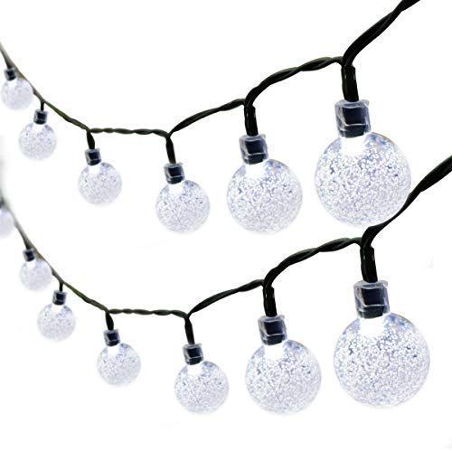 GDEALER 16 FT 50 LED Globe Lights Crystal Ball Fairy Lights Cool White