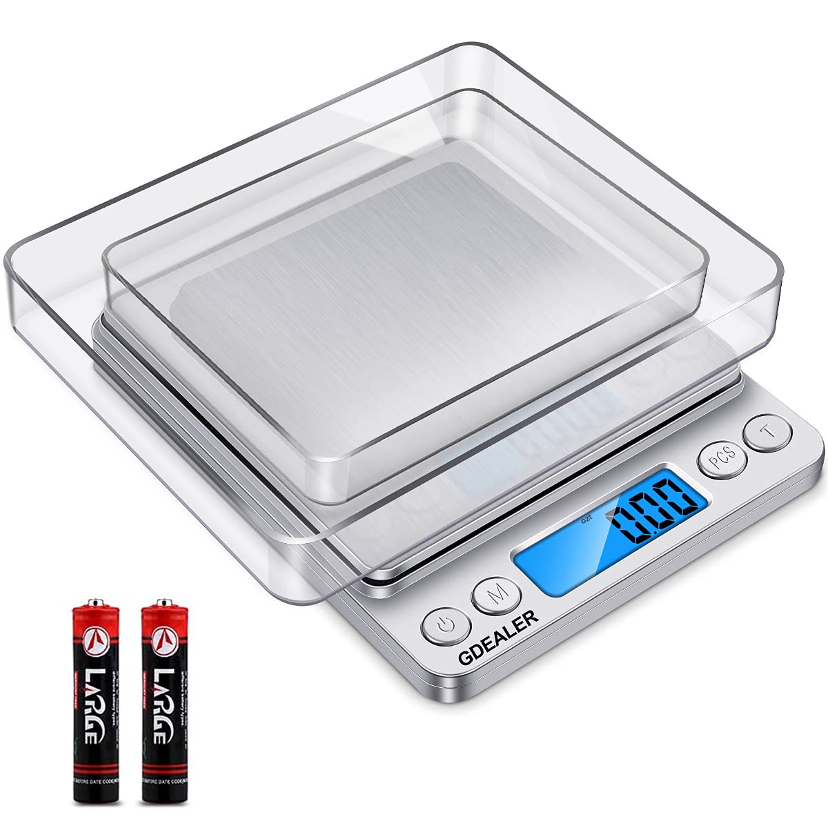 GDEALER Digital Kitchen Scale 3000g/0.1g Precise Food Scale Gram Scales Weight Food Coffee Scale,Silver