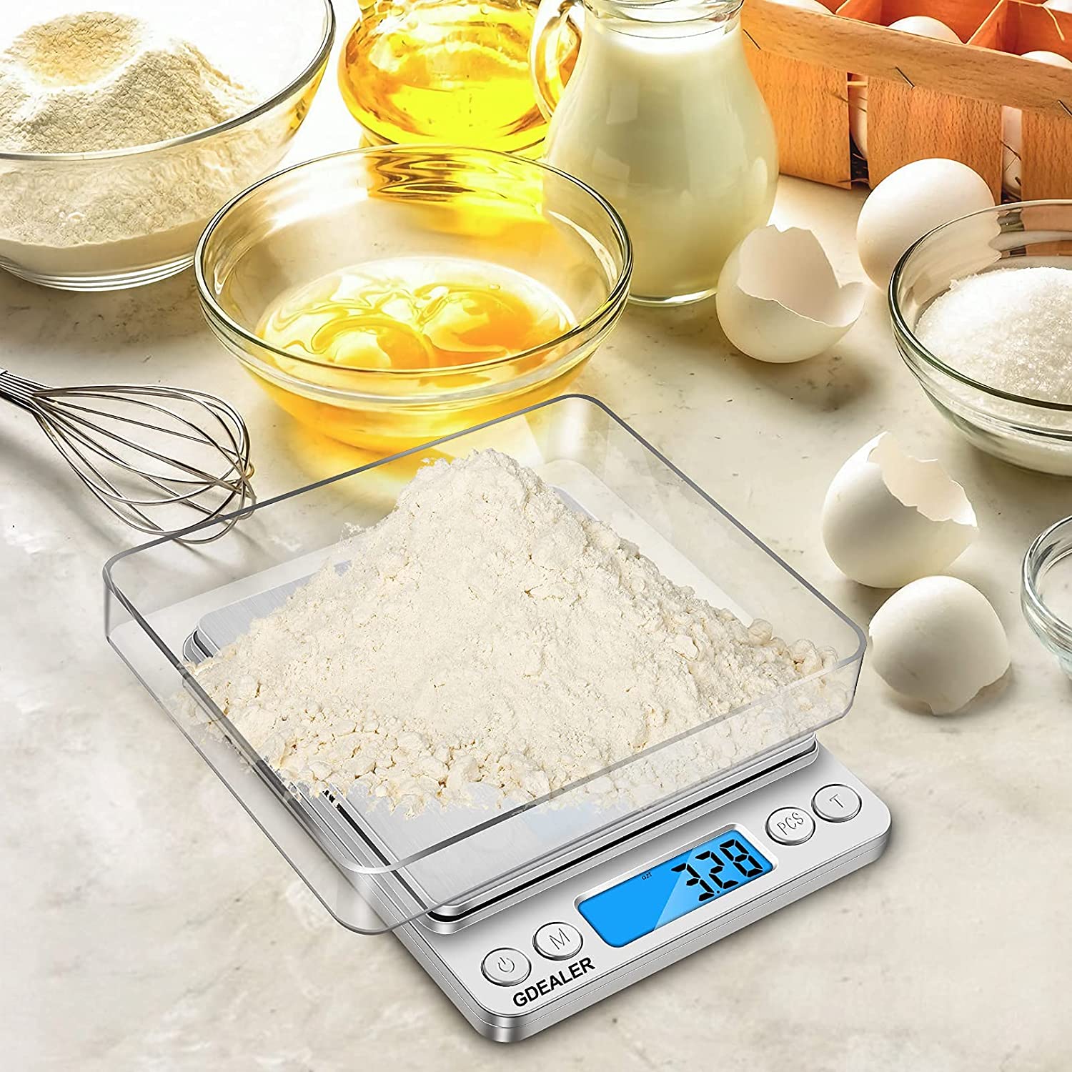 GDEALER Digital Kitchen Scale 3000g 0.1g Precise Food Scale Gram Scales Weight Food Coffee Scale Silver GDEALER Official Website